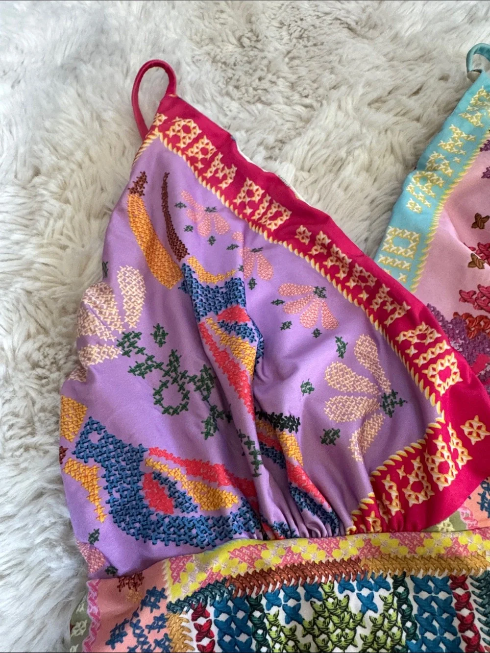 FARM Rio Multicolor Patchwork Floral One-Piece Swimsuit